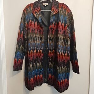 100% Alpaca Knit Sweater Cardigan Coat Women Size Large
